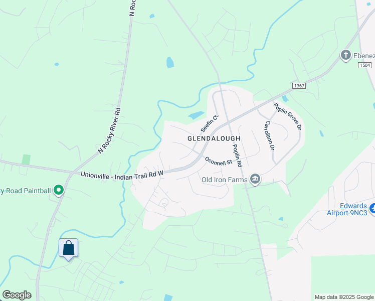 map of restaurants, bars, coffee shops, grocery stores, and more near 2004 Seefin Court in Indian Trail