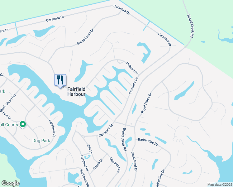 map of restaurants, bars, coffee shops, grocery stores, and more near 6110 Cutlass Court in New Bern