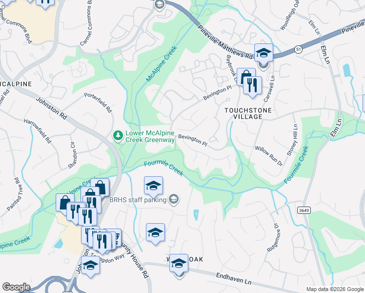 map of restaurants, bars, coffee shops, grocery stores, and more near in Charlotte