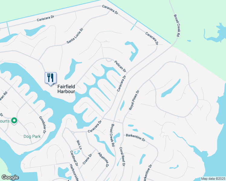 map of restaurants, bars, coffee shops, grocery stores, and more near 6117 Cutlass Court in New Bern