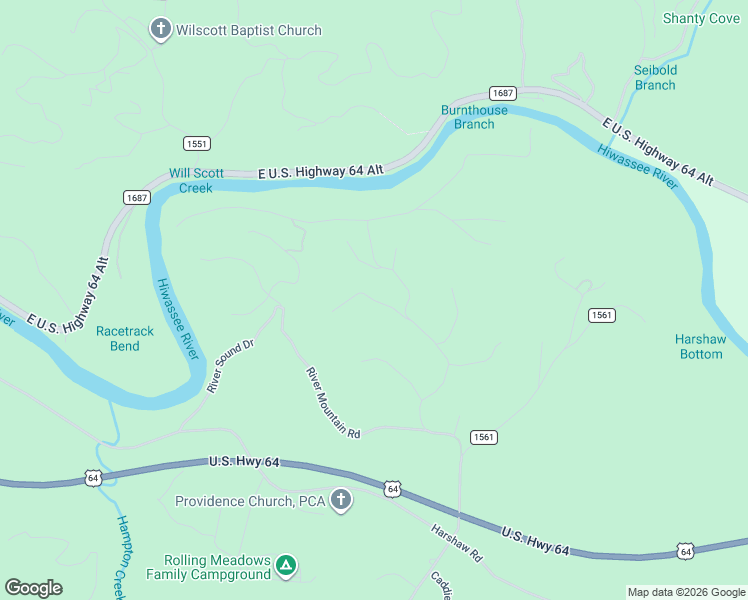map of restaurants, bars, coffee shops, grocery stores, and more near 125 Short Cove Road in Murphy