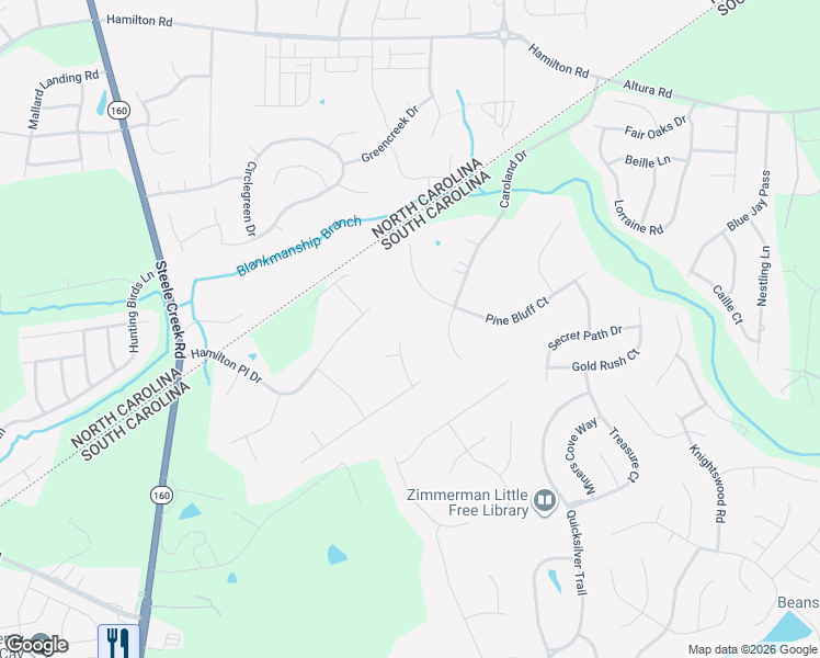 map of restaurants, bars, coffee shops, grocery stores, and more near 16015 Virginia Lee Court in Fort Mill