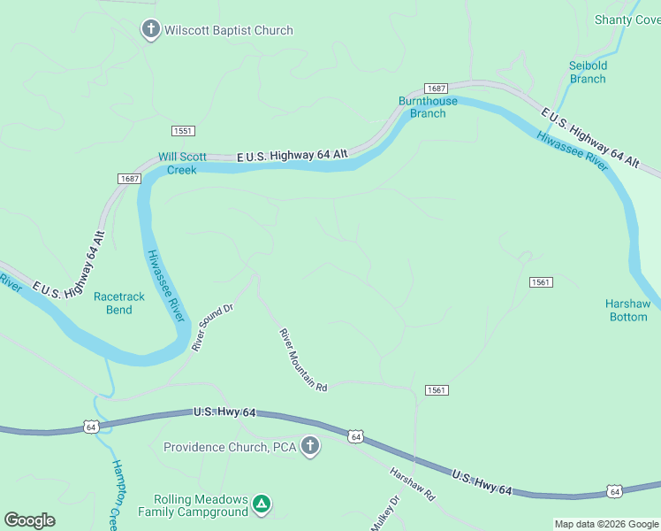 map of restaurants, bars, coffee shops, grocery stores, and more near 125 Short Cove Road in Murphy