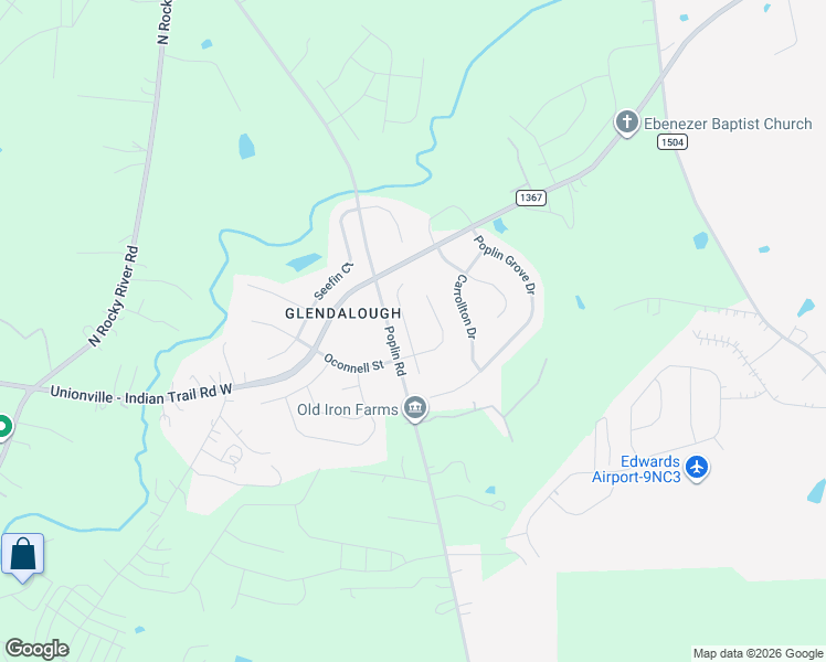 map of restaurants, bars, coffee shops, grocery stores, and more near 4420 Roundwood Court in Indian Trail