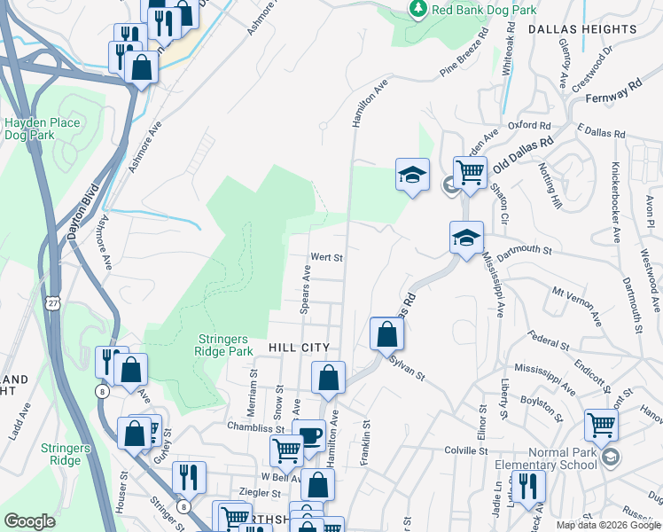 map of restaurants, bars, coffee shops, grocery stores, and more near in Chattanooga