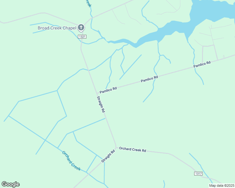 map of restaurants, bars, coffee shops, grocery stores, and more near 14 Pamlico Road in Oriental