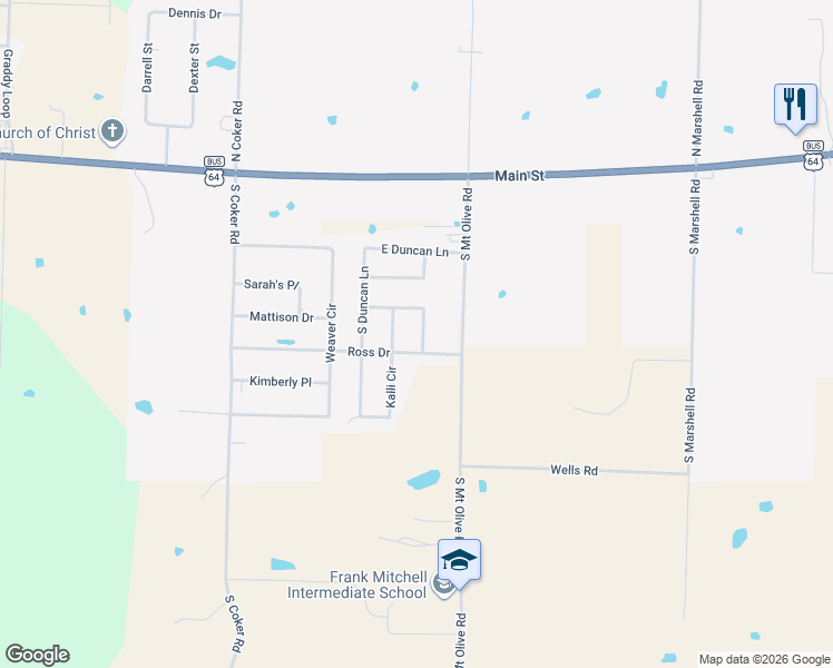 map of restaurants, bars, coffee shops, grocery stores, and more near 8 Abbie Drive in Vilonia