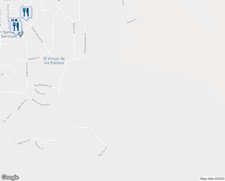map of restaurants, bars, coffee shops, grocery stores, and more near 27000 Buckpasser Drive in Tehachapi