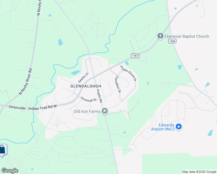 map of restaurants, bars, coffee shops, grocery stores, and more near 4114 Oconnell Street in Indian Trail