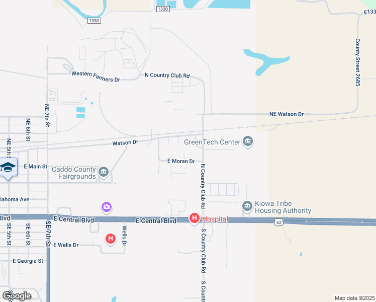 map of restaurants, bars, coffee shops, grocery stores, and more near 4 Watson Drive in Anadarko