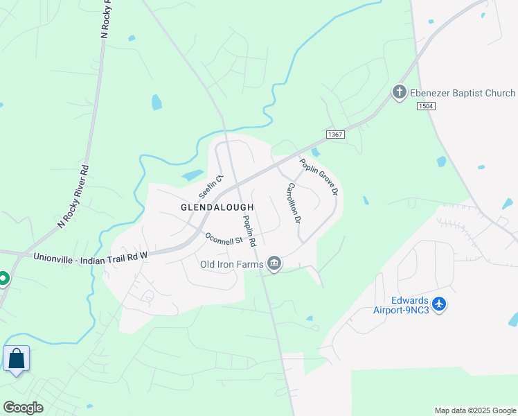 map of restaurants, bars, coffee shops, grocery stores, and more near 4114 Oconnell Street in Indian Trail