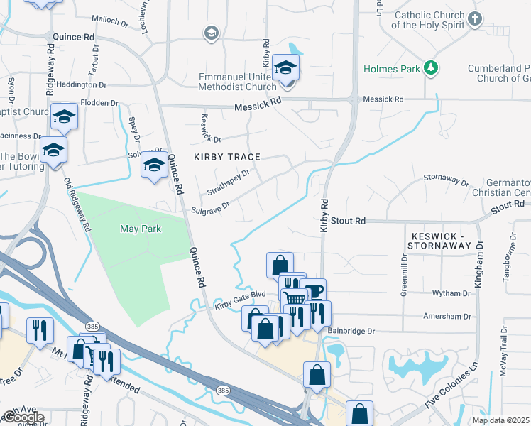 map of restaurants, bars, coffee shops, grocery stores, and more near in Memphis