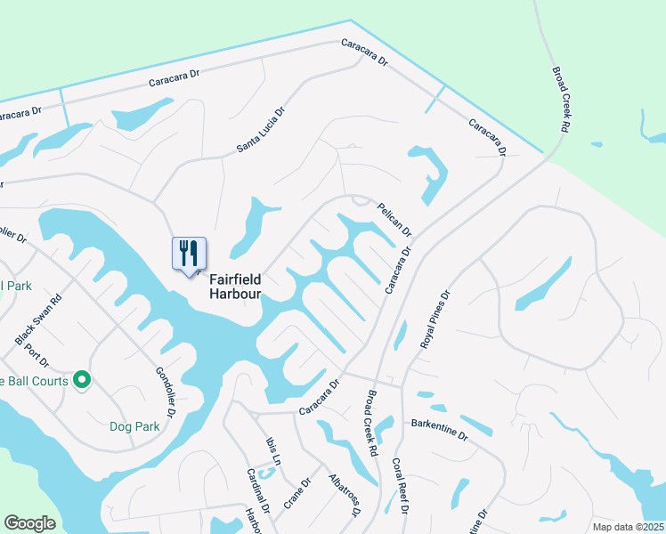 map of restaurants, bars, coffee shops, grocery stores, and more near 6100 Cutlass Court in New Bern