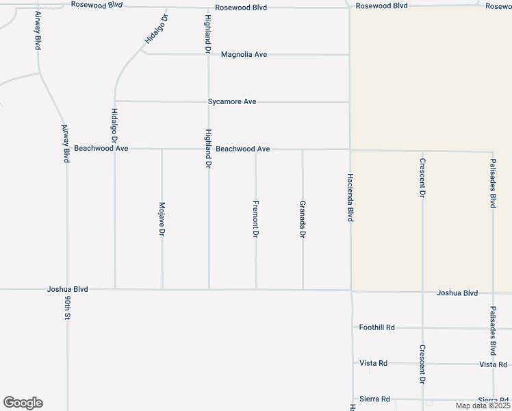 map of restaurants, bars, coffee shops, grocery stores, and more near Fremont Drive in California City