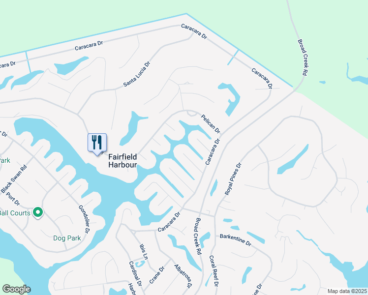 map of restaurants, bars, coffee shops, grocery stores, and more near 6103 Cutlass Court in New Bern