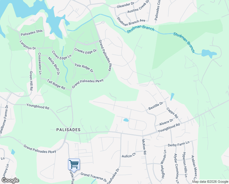 map of restaurants, bars, coffee shops, grocery stores, and more near 15211 Crevaux Drive in Charlotte