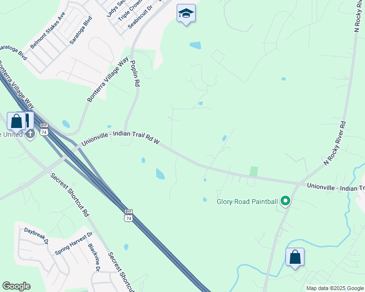 map of restaurants, bars, coffee shops, grocery stores, and more near 2834 Unionville Indian Trail Road West in Indian Trail