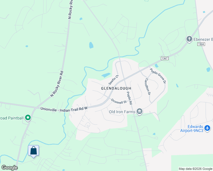 map of restaurants, bars, coffee shops, grocery stores, and more near 1940 Parnell Street in Indian Trail