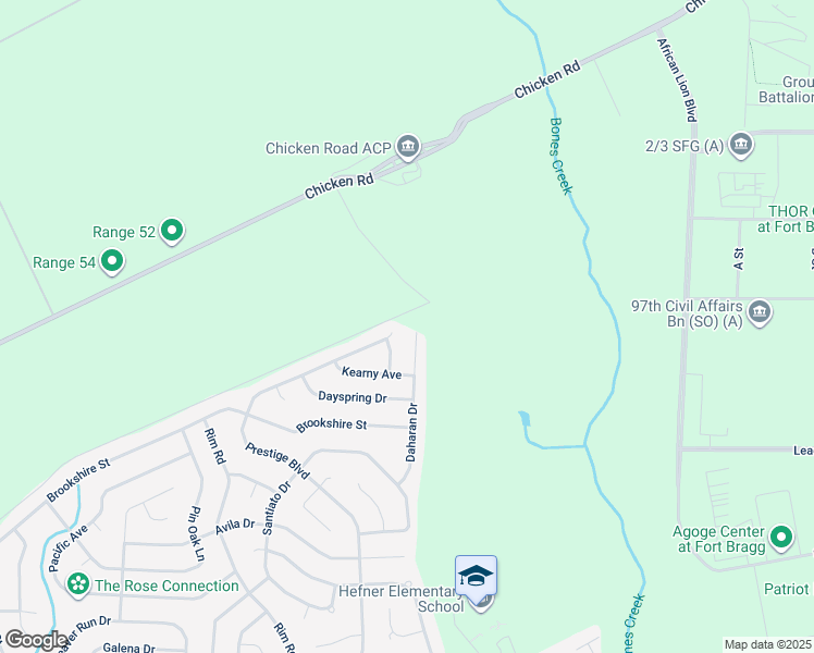 map of restaurants, bars, coffee shops, grocery stores, and more near 606 Daharan Drive in Fayetteville