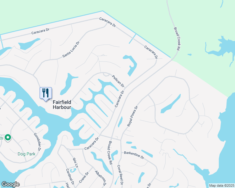 map of restaurants, bars, coffee shops, grocery stores, and more near 6113 Schooner Court in New Bern