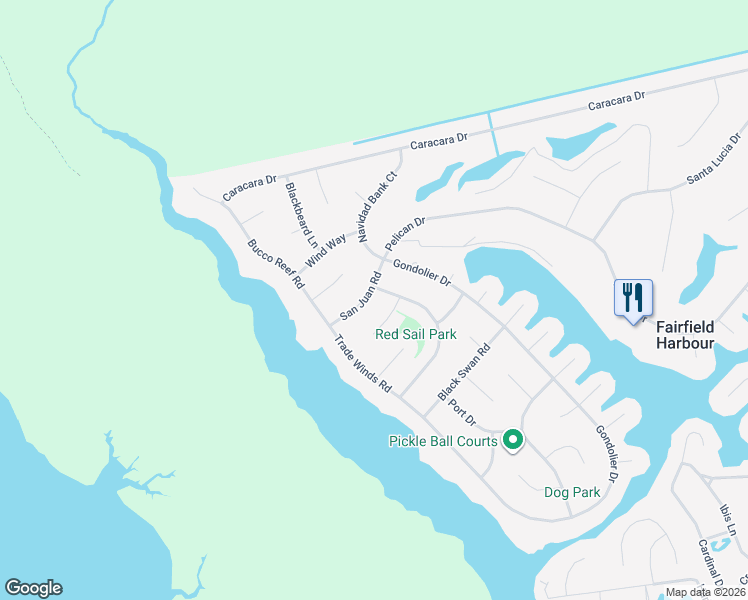 map of restaurants, bars, coffee shops, grocery stores, and more near 712 San Juan Road in New Bern