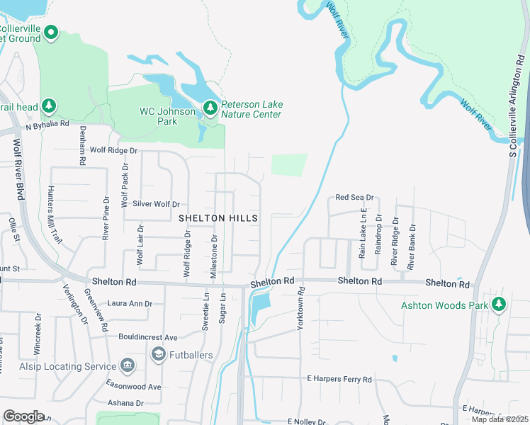 map of restaurants, bars, coffee shops, grocery stores, and more near 150 Doris Meadow Cove in Collierville