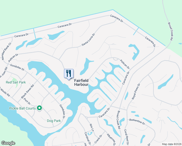 map of restaurants, bars, coffee shops, grocery stores, and more near 3317-3817 Pelican Drive in New Bern