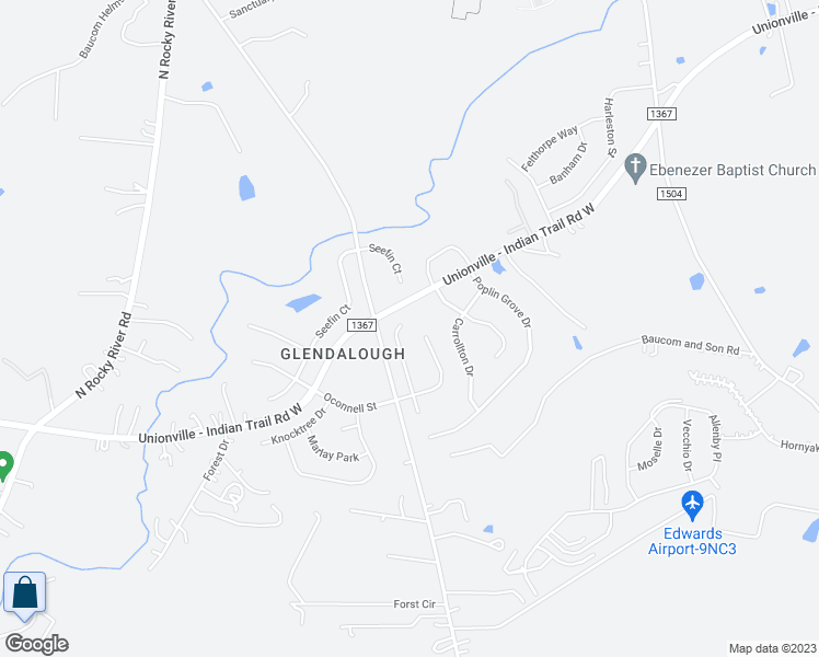 map of restaurants, bars, coffee shops, grocery stores, and more near 4462 Roundwood Court in Indian Trail