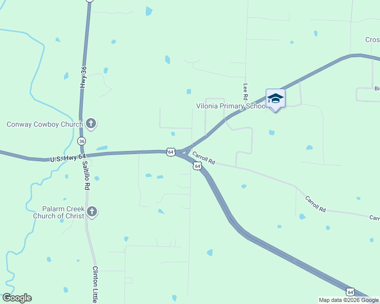 map of restaurants, bars, coffee shops, grocery stores, and more near 680 U.S. 64 Business in Conway