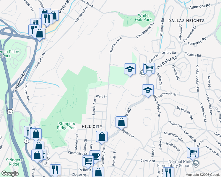 map of restaurants, bars, coffee shops, grocery stores, and more near 101 Devel Lane in Chattanooga
