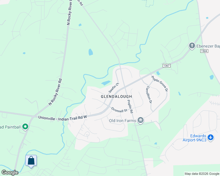 map of restaurants, bars, coffee shops, grocery stores, and more near 1940 Parnell Street in Indian Trail