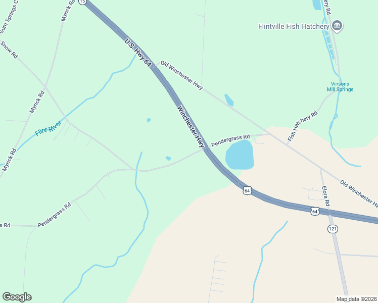 map of restaurants, bars, coffee shops, grocery stores, and more near 39 Pendergrass Road in Flintville