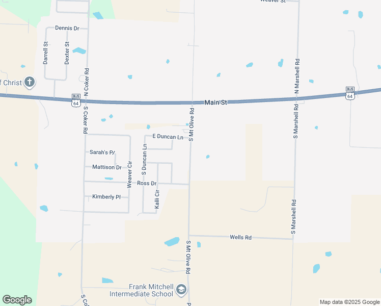 map of restaurants, bars, coffee shops, grocery stores, and more near 33 South Mount Olive Road in Vilonia