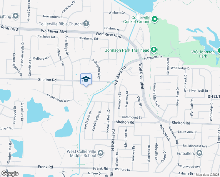 map of restaurants, bars, coffee shops, grocery stores, and more near 1415 Red Bend Cove in Collierville