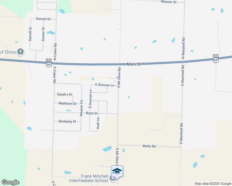 map of restaurants, bars, coffee shops, grocery stores, and more near 16 South Mount Olive Road in Vilonia