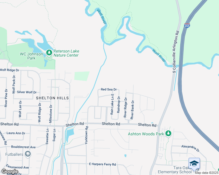 map of restaurants, bars, coffee shops, grocery stores, and more near 226 Red Sea Drive in Collierville