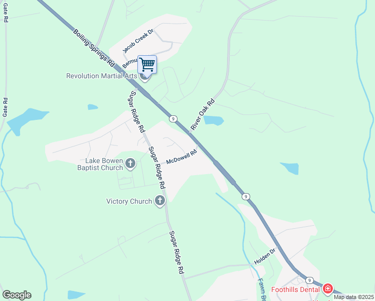 map of restaurants, bars, coffee shops, grocery stores, and more near 506 Seays Crest Dr in Inman