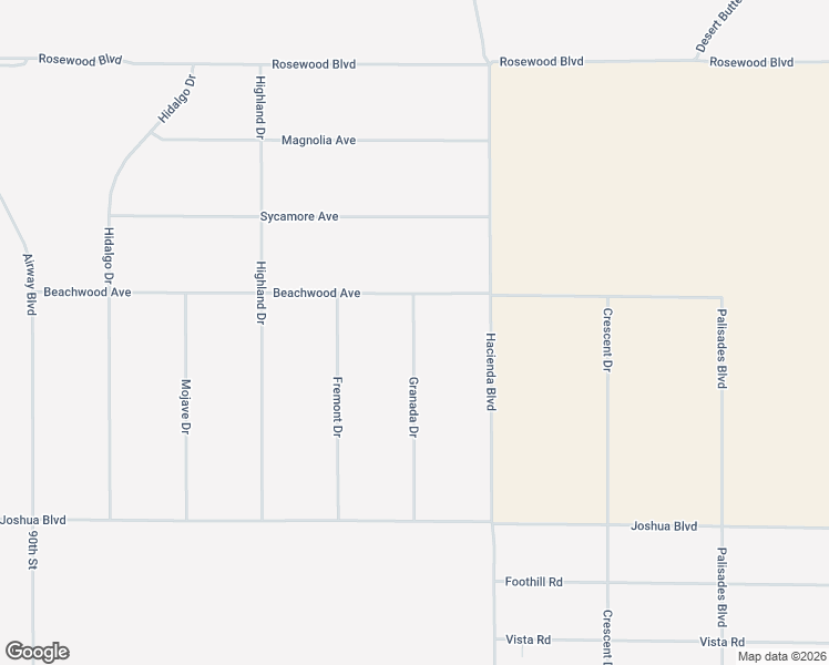 map of restaurants, bars, coffee shops, grocery stores, and more near 17414 Granada Drive in California City