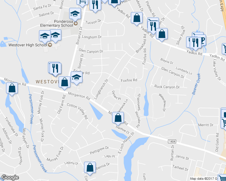 map of restaurants, bars, coffee shops, grocery stores, and more near 198 Dysart Place in Fayetteville