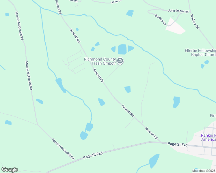 map of restaurants, bars, coffee shops, grocery stores, and more near 240 Bennett Road in Ellerbe