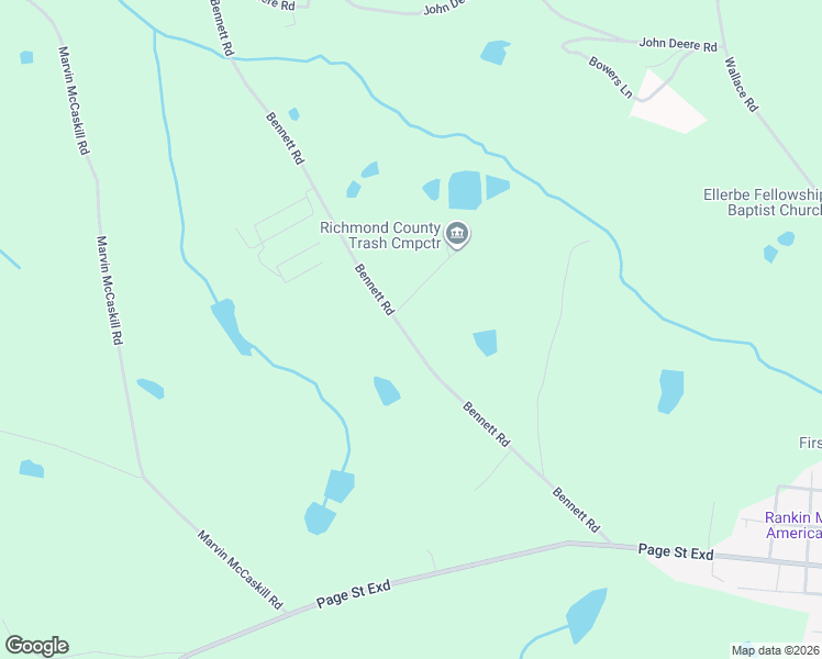 map of restaurants, bars, coffee shops, grocery stores, and more near 240 Bennett Road in Ellerbe