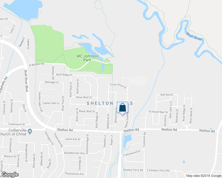 map of restaurants, bars, coffee shops, grocery stores, and more near 1458 Milestone Drive in Collierville