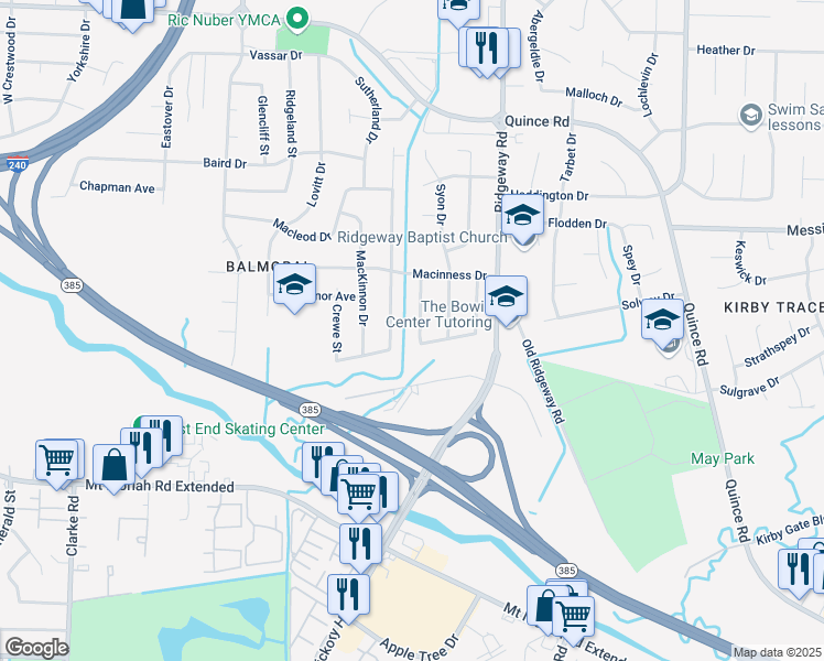 map of restaurants, bars, coffee shops, grocery stores, and more near 6051 Chumley Drive in Memphis