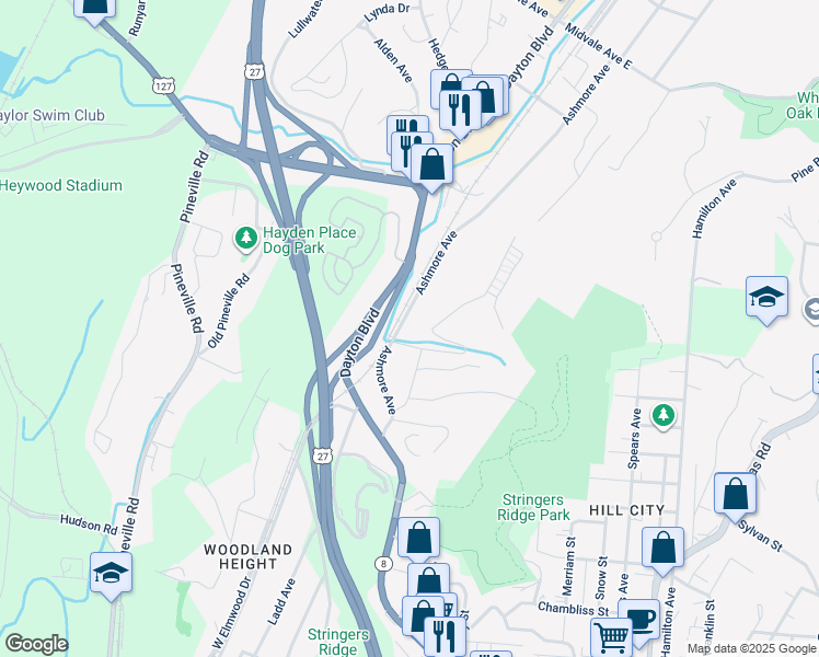 map of restaurants, bars, coffee shops, grocery stores, and more near 2 Mason Drive in Chattanooga
