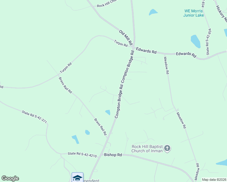 map of restaurants, bars, coffee shops, grocery stores, and more near 112 Guy Cothran Road in Inman