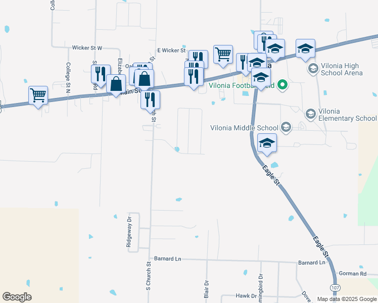 map of restaurants, bars, coffee shops, grocery stores, and more near 41 Loyd Drive in Vilonia