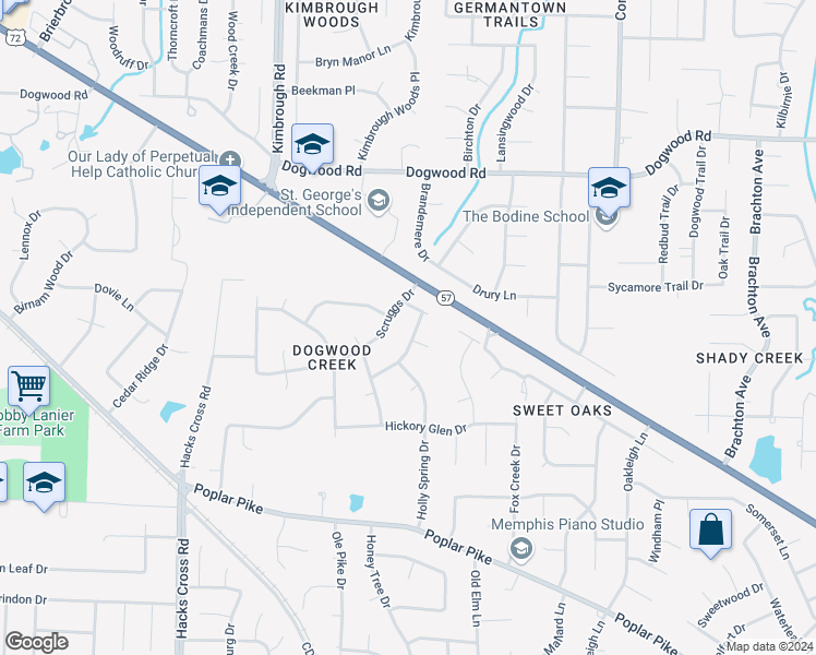 map of restaurants, bars, coffee shops, grocery stores, and more near 8328 Heatherglen Drive in Germantown