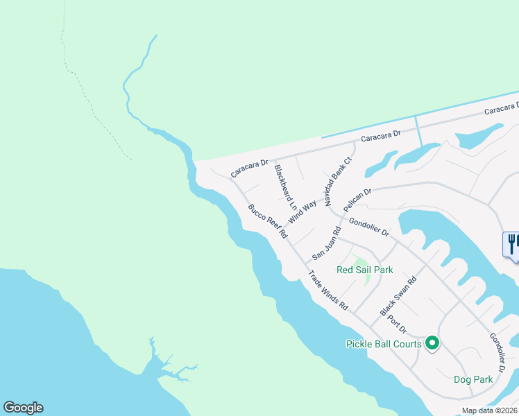 map of restaurants, bars, coffee shops, grocery stores, and more near 5116 Bucco Reef Road in New Bern