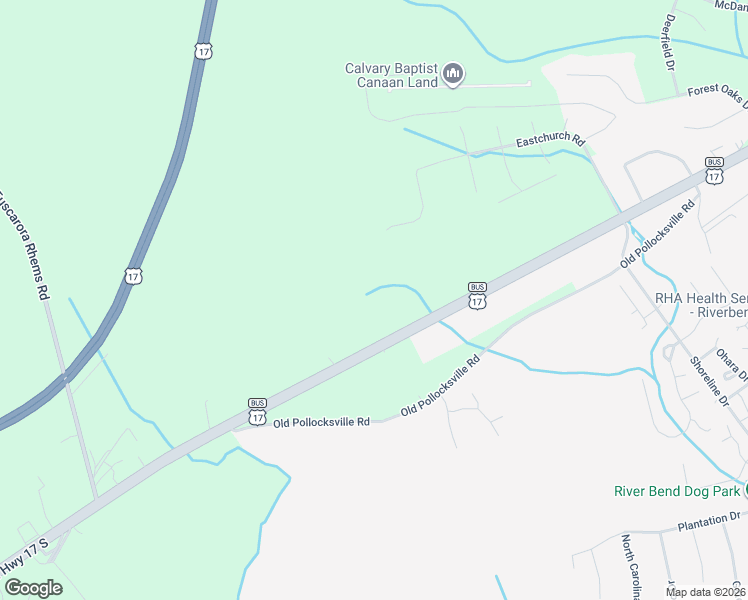 map of restaurants, bars, coffee shops, grocery stores, and more near 5360 U.S. Highway 17 South in New Bern