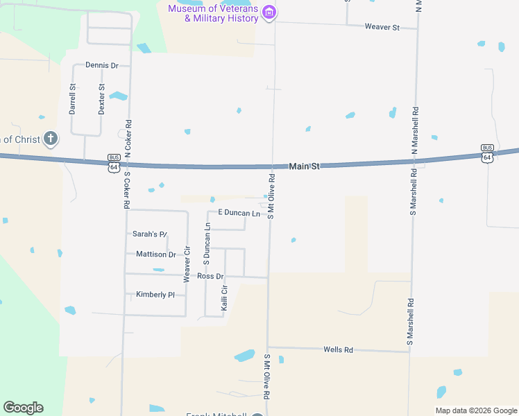 map of restaurants, bars, coffee shops, grocery stores, and more near 16 South Mount Olive Road in Vilonia